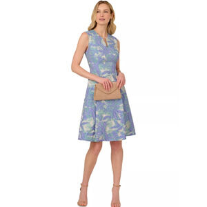 Adrianna Papell Women's Floral Jacquard Fit & Flare Dress , Size 8, MSRP: 189$